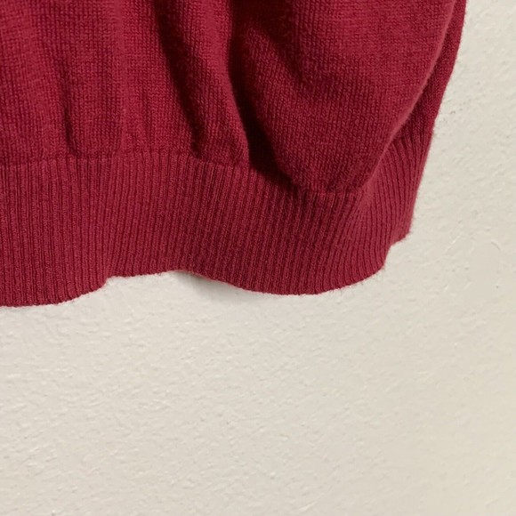 Supreme Knit Polo Shirt Men's L Burgundy Red 100% Cotton Short Sleeve - Picture 4 of 8